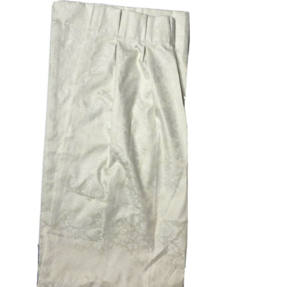 Cream Floral Rare Pinch Pleat Curtain DrapePanel